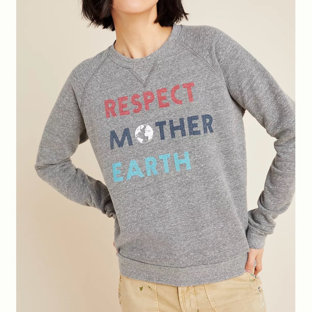 Sol Angeles x Anthropologie Respect Mother Earth Crewneck Size XL Women’s Gray